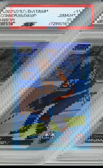 2020 OPC O-PEE-CHEE PLATINUM RAINBOW #1 CONNOR MCDAVID OILERS PSA 10 LOW POP