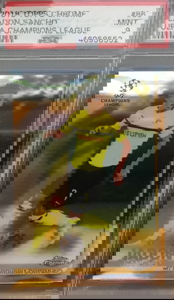 2018 Topps Chrome UEFA Champions League Jadon Sancho ROOKIE RC #86 PSA 9 MINT