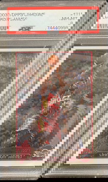 2003 Lebron James Topps Chrome rookie RC card psa 8