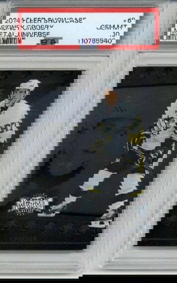 2014 FLEER SHOWCASE METAL UNIVERSE #87 SIDNEY CROSBY PENGUINS PSA 10 LOW POP