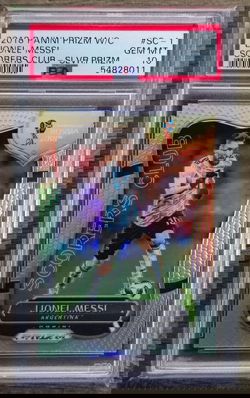 2018 Panini Prizm WC Lionel Messi Scorers Club Silver PSA 10
