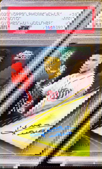 Juan Soto Gold Refractor Auto PSA 9 Topps Chrome Black /50 