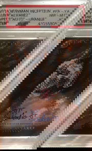 2016 Bowman Inception Yadier Alvarez Auto #/5