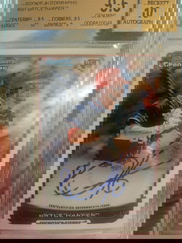 2012 BOWMAN CHROME BRYCE HARPER BGS 9.5 AUTOGRAPH RC