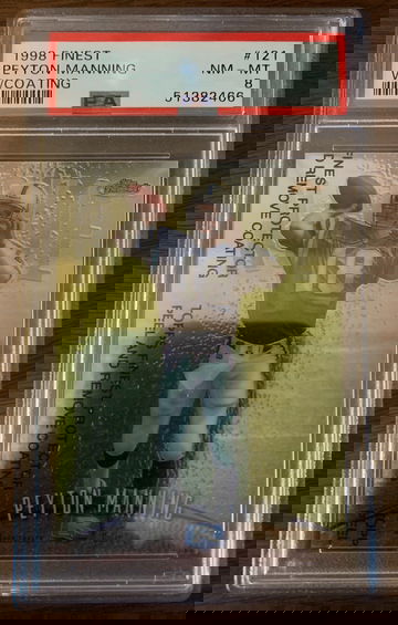 1998 Finest Peyton Manning #121 with coating PSA 8