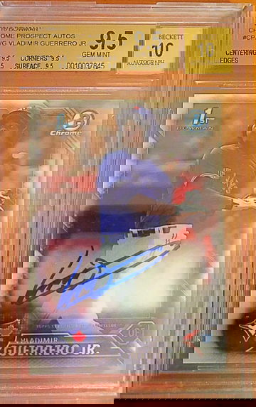 2016 Bowman Chrome Auto Vladimir Guerrero Jr BGS 9.5 Quad 9.5s