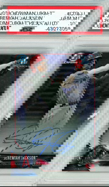 Jeremiah Jackson 2018 Bowman Chrome RC Autograph PSA 10 Gem Mint