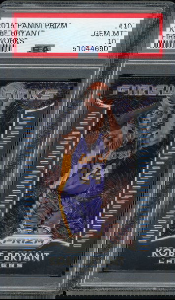 Kobe Bryant 2015/16 Panini Prizm Fireworks #10 PSA 10 GEM MINT Lakers!