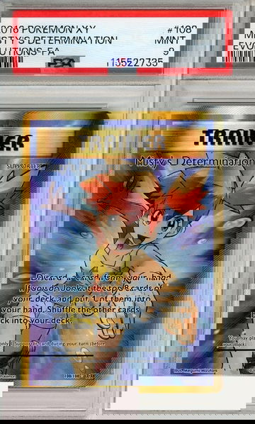 2016 POKEMON XY EVOLUTIONS MISTYS DETERMINATION #108 FA PSA 9 MINT