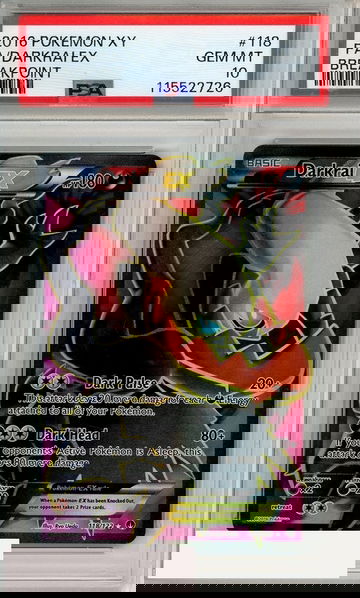 2016 POKEMON XY BREAKPOINT FA DARKRAI EX #118 PSA 10 GEM MT