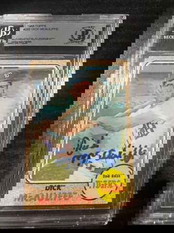 1968 Topps Dick Mcauliffe Auto Beckett