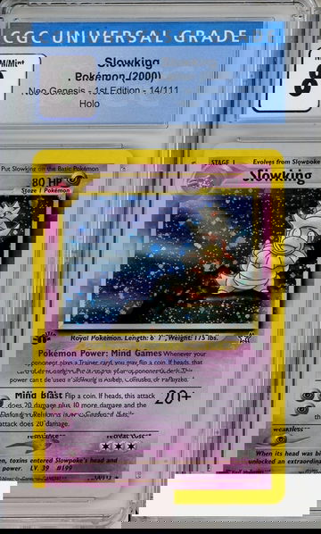 2000 POKEMON NEO GENESIS 1ST ED SLOWKING HOLO #14 CGC 8
