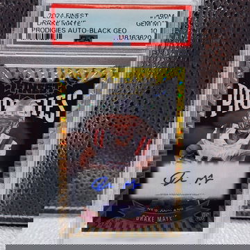 2024 Topps Finest Drake Maye Prodigies Black 15/25 Auto PSA 10.