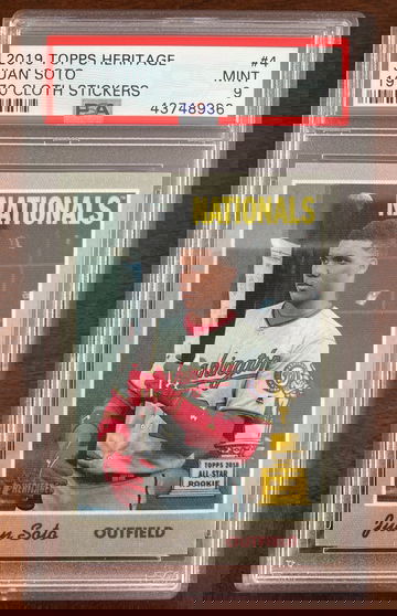 2019 Heritage Juan Soto 1970 Cloth Stickers PSA 9