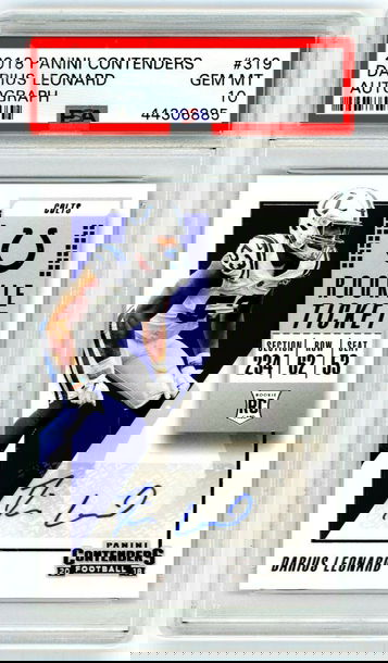 Darius Leonard 2018 Panini Contenders RC Autograph PSA 10 Gem Mint (POP 65)