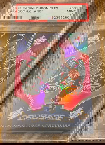 2019/20 Chronicles Crusade Brandon Clarke #531 pink Prizm PSA 9