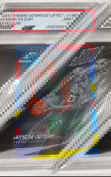 Jayson Tatum PSA 9 Optic Red Yellow 