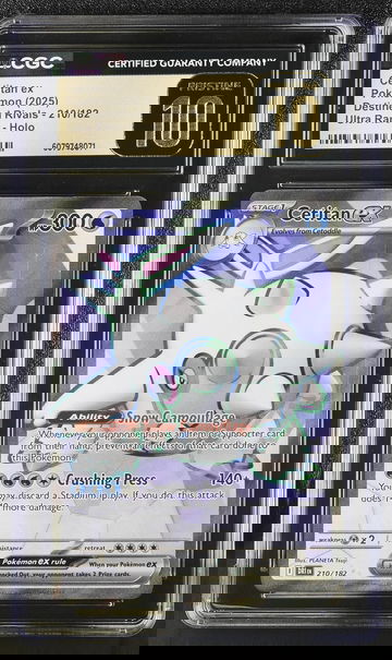 2025 Pokemon Destined Rivals Ultra Rare Cetitan ex #210/182 Holo CGC Pristine 10