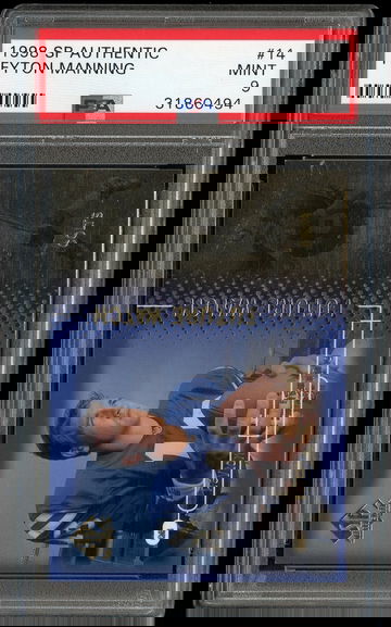 1998 Upper Deck SP Authentic PEYTON MANNING #14 Rookie Card RC #/2000 - PSA 9