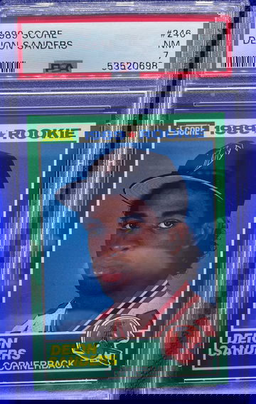 1989 Score Deion Sanders #246 Atlanta Falcons  Rookie RC HOF PSA 7 NM