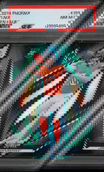 2024 Phoenix Green Fade Bo Nix #159 /199 PSA 8