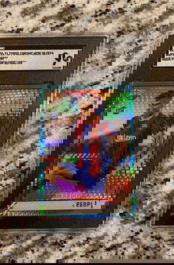 2020-21 Topps Chrome Merlin Uefa Pedri Aqua Prism Refractor  SGC 9