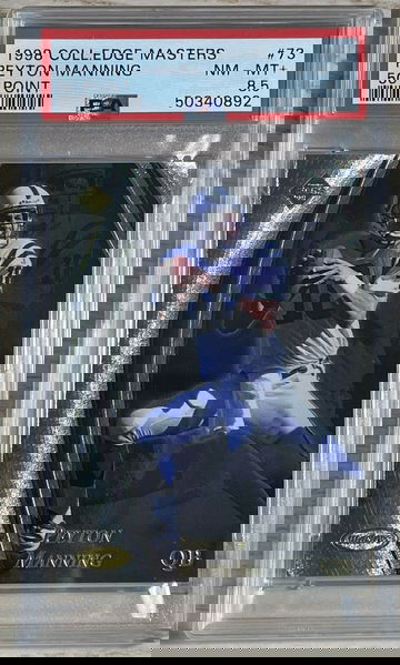 1998 COLLECTOR’S EDGE MASTERS #73 PEYTON MANNING 50 POINT ROOKIE #/3000 PSA 8.5