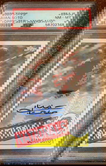 2020 Topps Juan Soto '85 Topps Anniversary Auto PSA 8