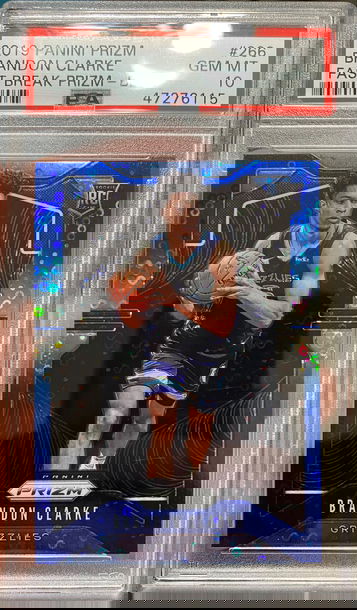 2019 Brandon Clarke Fast Break Blue prizm 26/175 #266 psa 10 gem mint rookie card rc low pop size 25