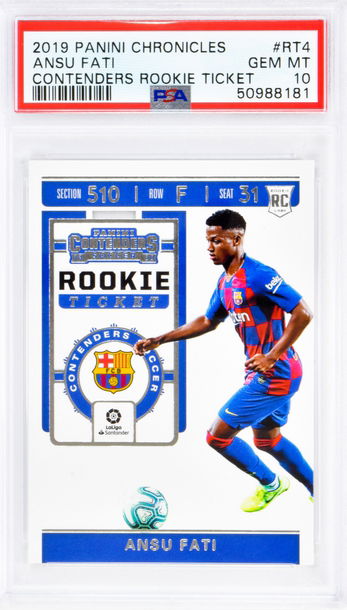 2019 Ansu Fati Panini Chronicles  Contenders Rookie Ticket  #RT4 PSA 10