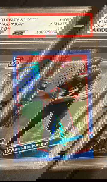 2023 Donruss Optic Bijan Robinson Blue Hyper PSA 10