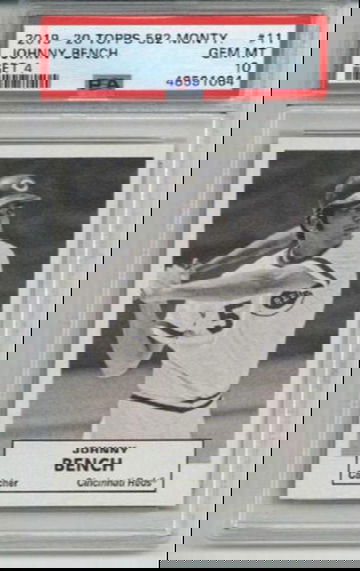 2019-20 TOPPS 582 MONTGOMERY SET 4 #11 JOHNNY BENCH REDS PSA 10 LOW POP