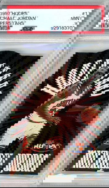 1997 HOOPS HOOPERSTARS MICHAEL JORDAN #1 BULLS HOF PSA 9 MINT