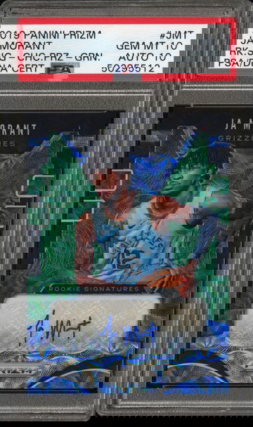 2019-20 Panini Prizm Ja Morant Rookie Signatures Green Scope Choice 2/8 PSA 10 Gem Mint RC Auto