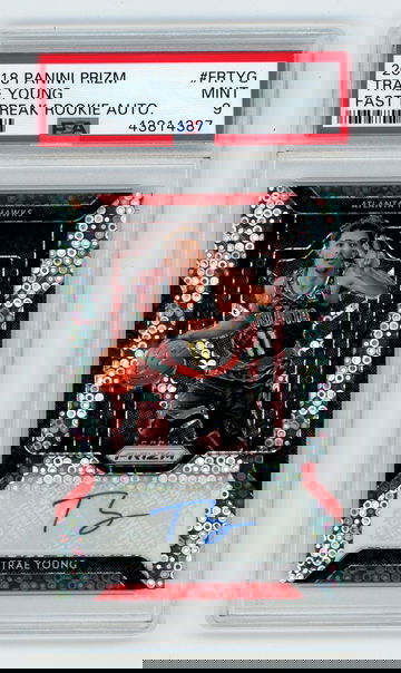 2018 TRAE YOUNG PRIZM FAST BREAK AUTO PSA 9