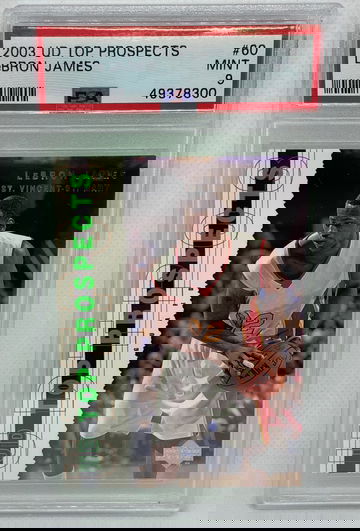 2003 UD Top Prospects LeBron James RC Rookie PSA 9