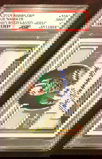 2018 Panini One Gold /3 QUAD PATCH AUTO - Joe Namath