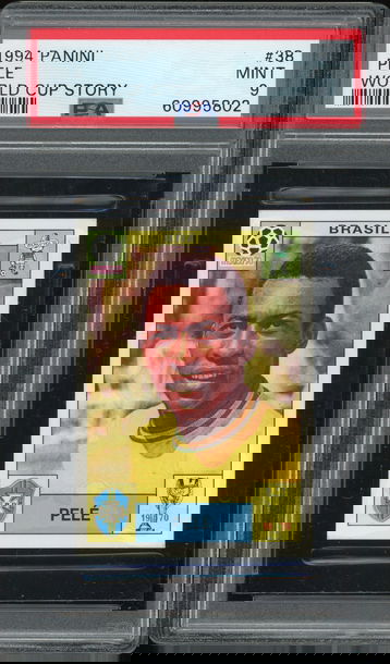 1994 Panini World Cup Story Sticker Pele PSA 9 Brazil Brasil