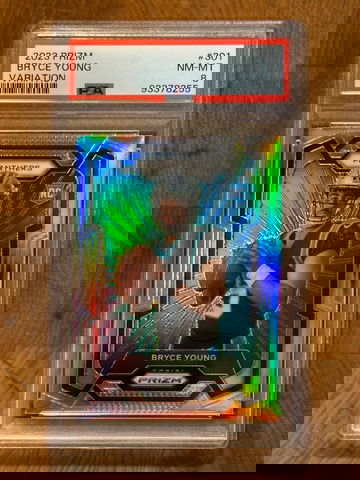 2023 Panini Prizm #301 Bryce Young Variation Silver RC PSA 8 NM-MT