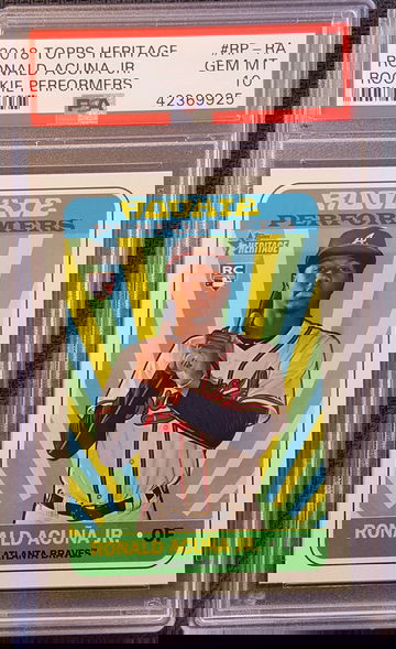 2018 Topps Heritage Ronald Acuna Jr Rookie PSA 10