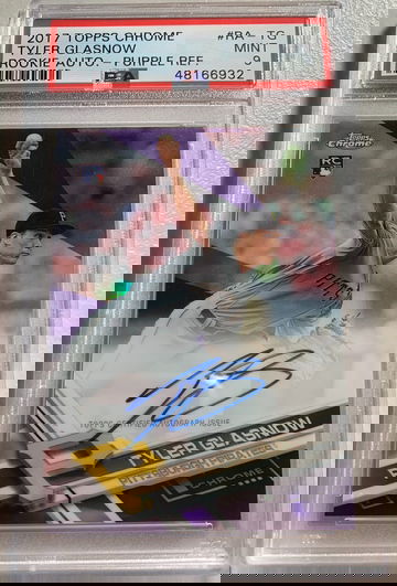 2017 Topps Chrome Tyler Glasnow Auto Purple /250 PSA 9
