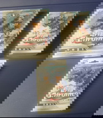 2021 Topps Chrome Lot - 1 mega, 1 blaster, 1 hanger