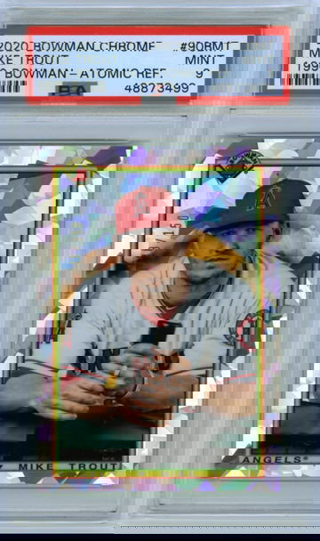 2020 Bowman Chrome #90BMT Mike Trout 1990 Bowman-Atomic Ref. PSA 9 MINT!