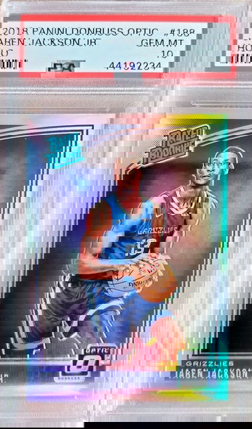 JAREN JACKSON JR 2018-19 PANINI OPTIC RATED ROOKIE HOLO SILVER PRIZM RC SP PSA 1