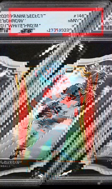 2020 Panini Select Prizm White Die Cut Joe Burrow #146 PSA 9