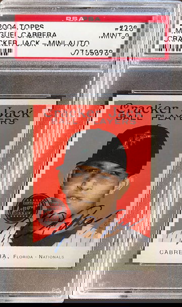2004 Topps Cracker Jack Mini Auto. Miguel Cabrera #226 PSA 9