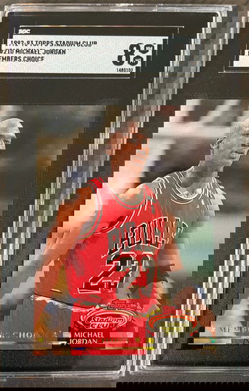 1992-93 Topps Stadium Club #210 Michael Jordan Members Choice SGC 8