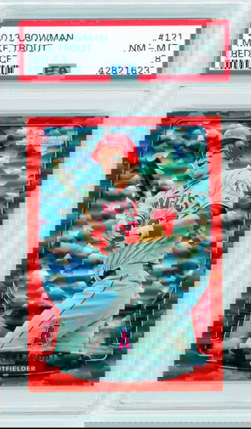 2013 Bowman #121 Mike Trout Red Ice PSA 8 NM-MT!