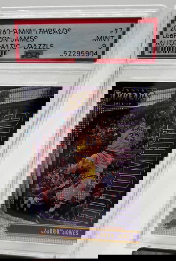 2018-2019 Panini Threads LEBRON JAMES Automatic Dazzle SP #7 Los Angeles Lakers