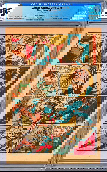 CAPTAIN AMERICA #3 CGC PG *FIRST STAN LEE STORY* SIMON & KIRBY 14th PG ONLY 1941